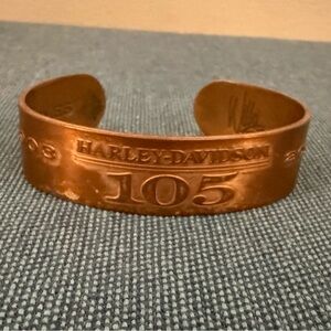 Harley-Davidson Copper 105 Anniversary Embossed Cuff Bracelet